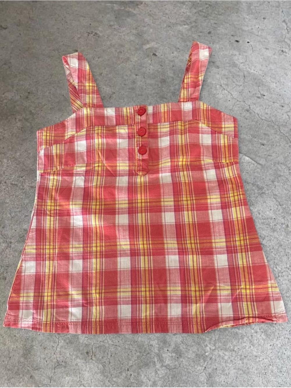 Merrell Red Yellow Plaid Casual Button-Up